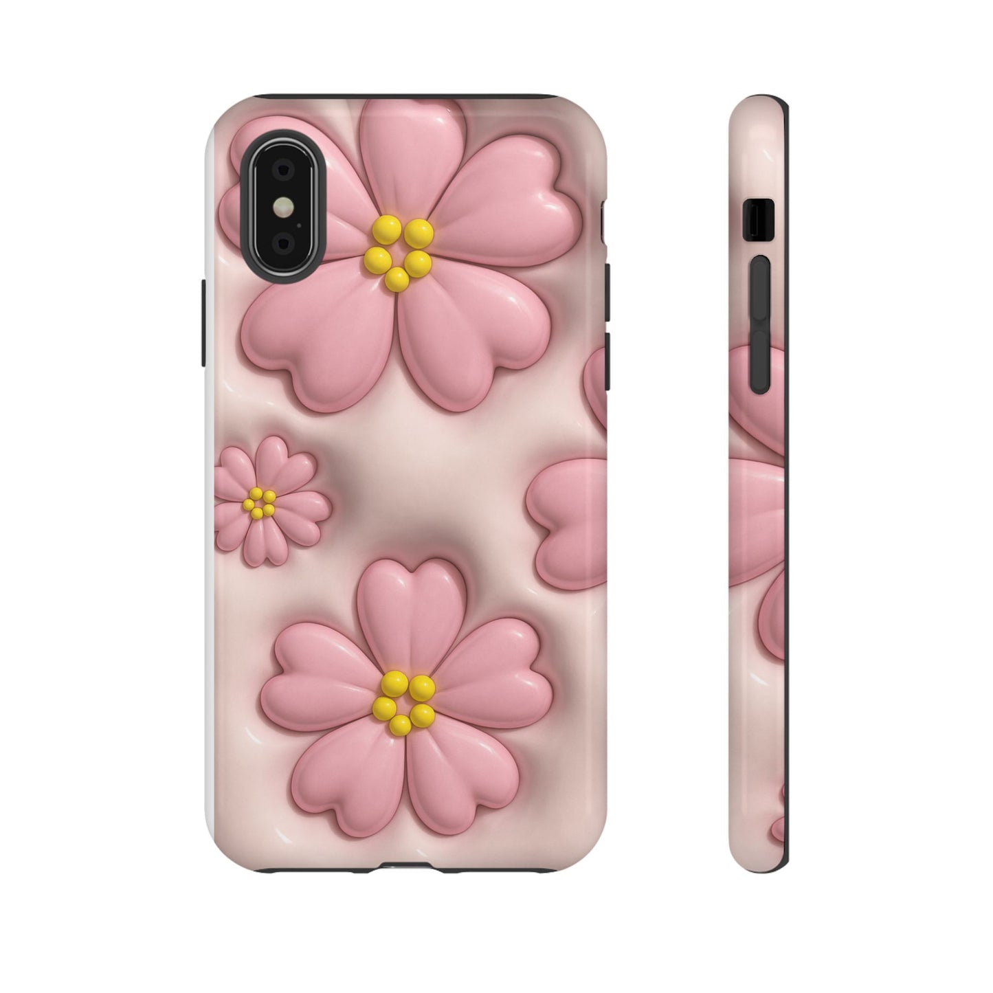 Floral Phone Case, Tough Cases for Women, Cute Flower iPhone Cover, Soft Pink Floral Design, Spring Accessories