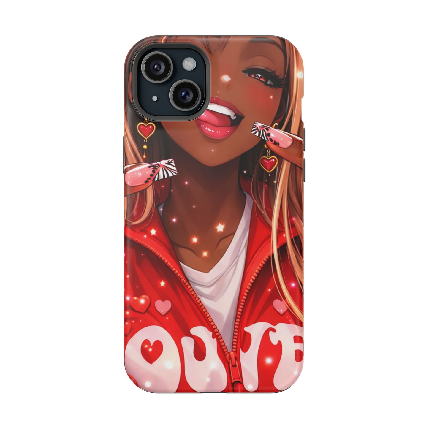 Love Phone Case — Red Heart Jacket Impact-Resistant Case