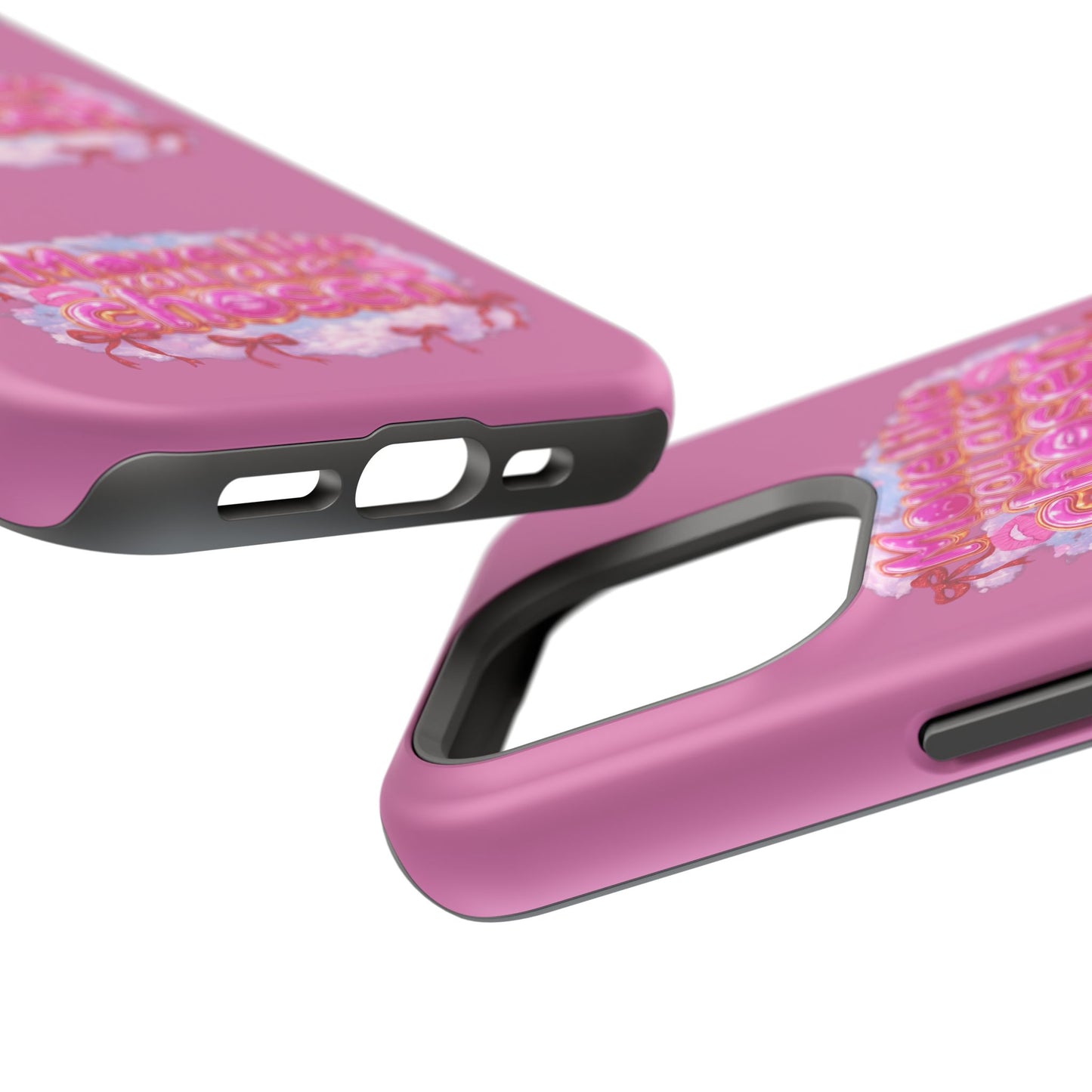 Impact-Resistant Phone Case — “Move Like You Are Chosen” Pink Floral Design