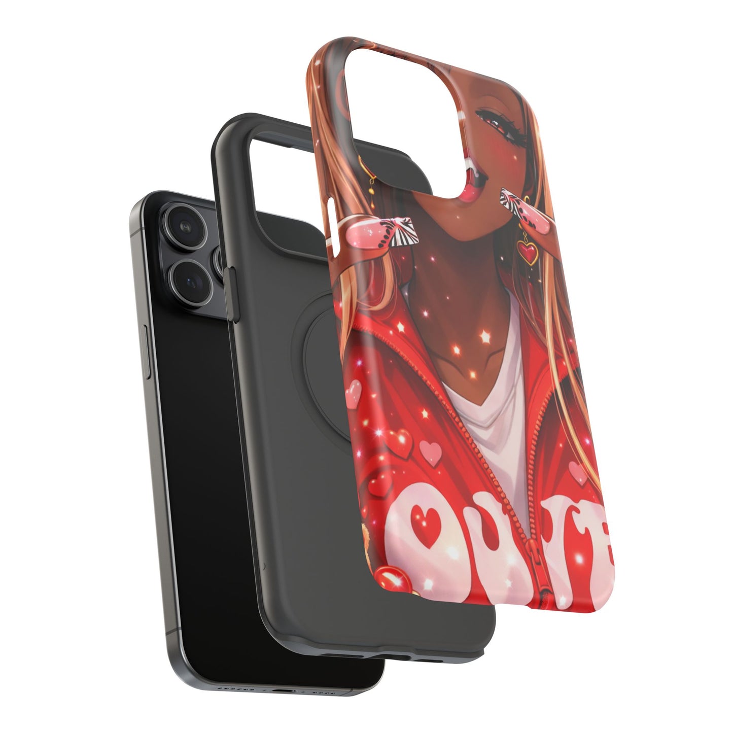 Love Phone Case — Red Heart Jacket Impact-Resistant Case