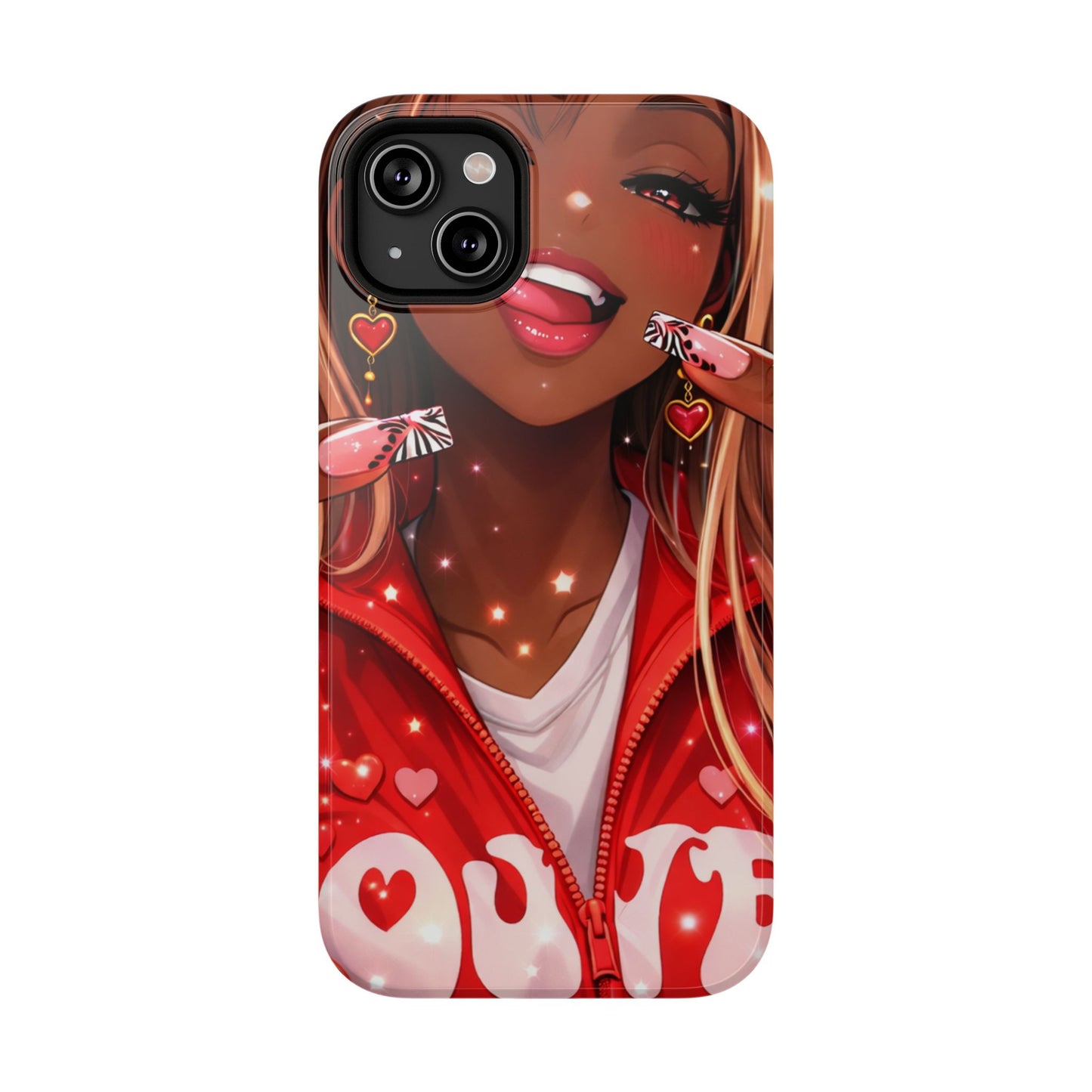 Love Phone Case — Red Heart Jacket Impact-Resistant Case