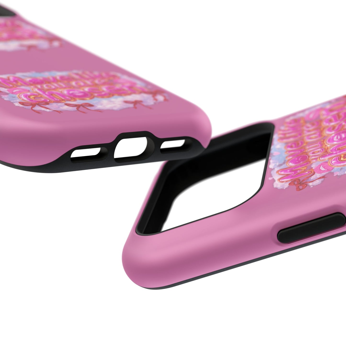 Impact-Resistant Phone Case — “Move Like You Are Chosen” Pink Floral Design