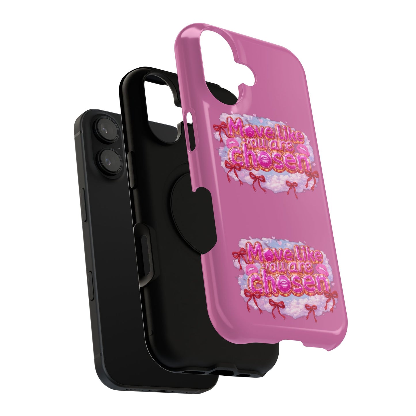 Impact-Resistant Phone Case — “Move Like You Are Chosen” Pink Floral Design