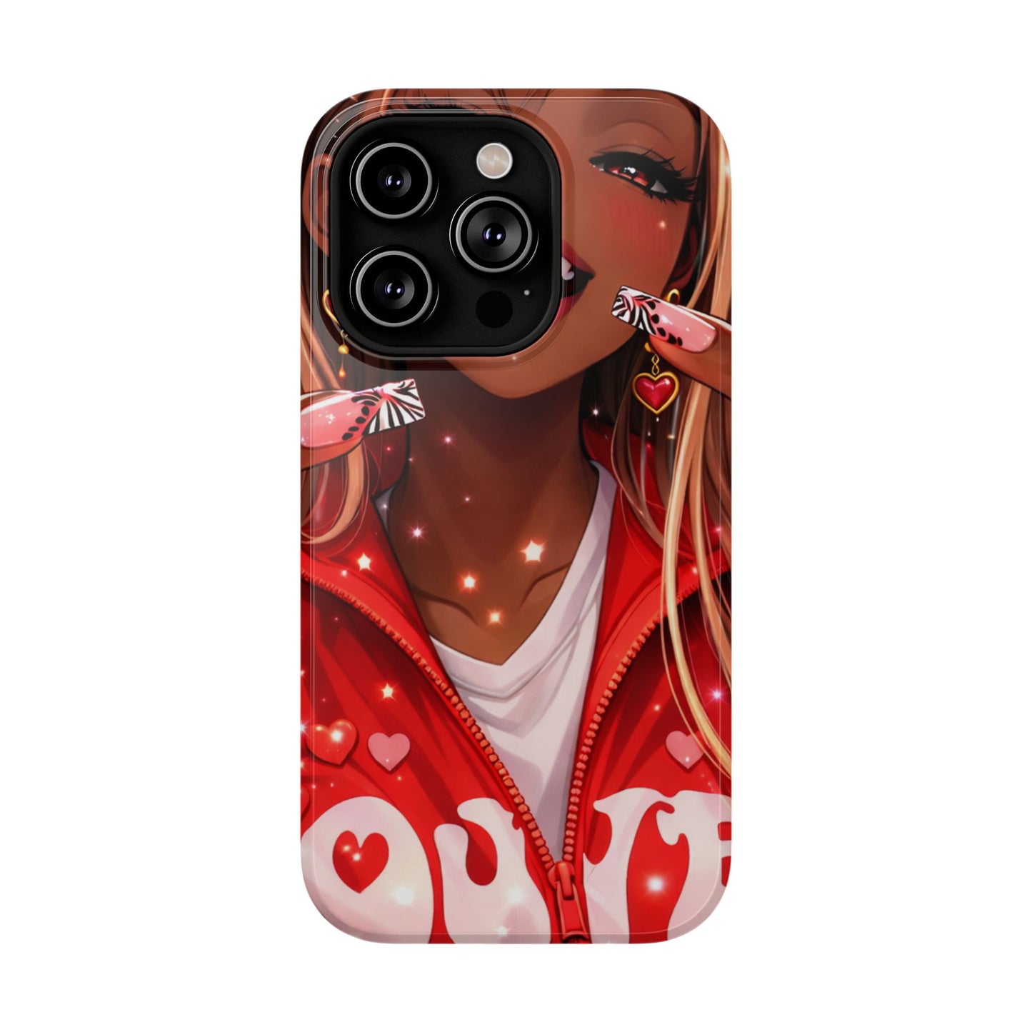 Love Phone Case — Red Heart Jacket Impact-Resistant Case